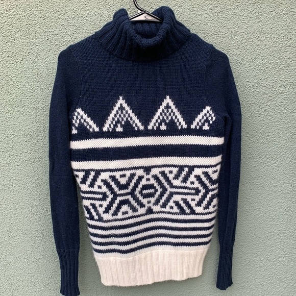 J. Crew Fair Isle Mohair Blend Turtle Neck Sweater XXS - Picture 2 of 5